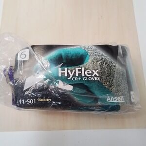 Ansell HyFlex CR+ Gloves 12 pair 11-501 Size 6 Cut‎ Resistant